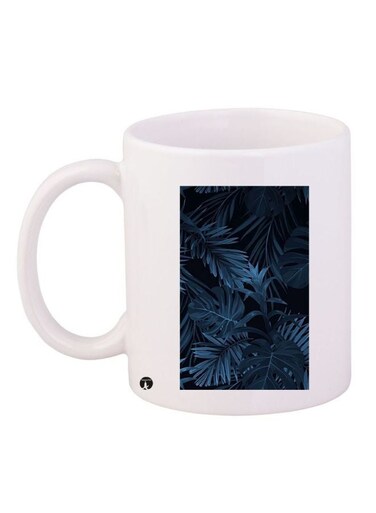 Leaves Printed Coffee Mug White/Black/Grey 11ounce