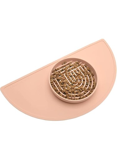 ALMEKAQUZ Pet Slow Feeder,Pet Puzzle Feeders Bowl,Silicone Slow Feeder Pet Bowl,Interactive Bloat Stop Pet Dish,BPA Free Bowl and Lick Mat,Easy to Clean,Perfect for Medium Small Dogs and Cats(Pink)