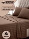 4-Piece Luxury Brown Striped Bedding Set Includes 1 Regular Bedsheet, 1 Fitted Bed Sheet, and 2 Pillow Cases for Ultimate Hotel-Inspired&Acirc;&nbsp;Sophistication in King, Queen and Single Sizes