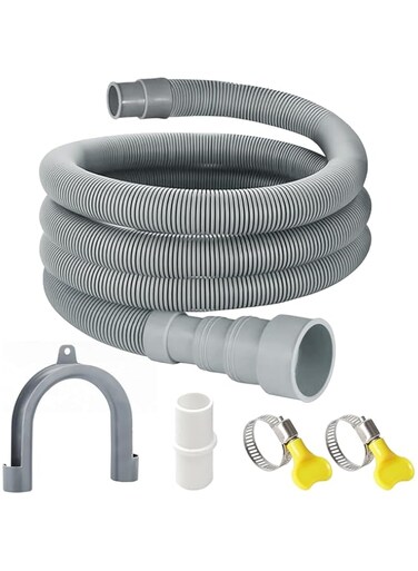 STAYOUNG Washing Machine Drain Hose - Drainage Pipe Extension,Universal Replacement Hose，Includes 4 Fittings, Suitable For Washing Machines, Dishwashers, Tumble Dryers (1.5m)