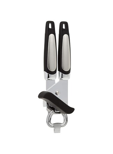 MT Opalina Can And Bottle Opener, Silver/Black