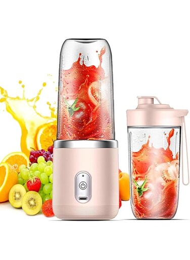 Super Casio Portable Wireless Juicer Blender, 400ml Cup, USB Rechargeable, 3 Functions for Smoothies, Juices and Baby Food-Color May Vary