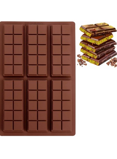 Chocolate Bar Mold - Non-Stick Chocolate Molds, Food Grade Silicone Deep Mold for Dubai Pistachio, Candy, Snacks