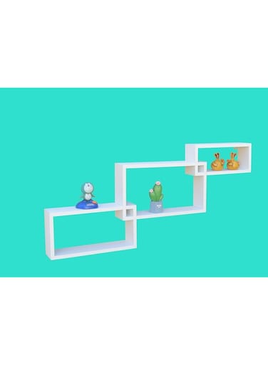 Feelings Wall Floating Shelves &ndash; Set of 3 Pieces   Wall Mounted Shelves for Bedroom, Living Room, Bathroom, Home D&eacute;cor (White)