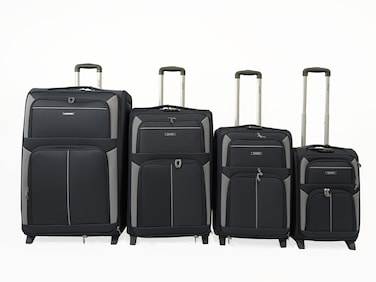 VIPTOUR 4 Piece Softside Spinner 2 Wheels Fabric Trolley Luggage With Number Lock 20/24/28/32 Inches