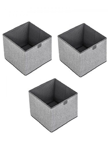 3 Pack 29L Storage Bags, Clothes Storage Bins Foldable Space-saving Closet Organizers Travel Garment Storage Underbed Containers Clothes Organizer 30*30*30cm Grey