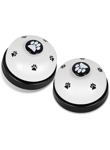 Excefore Pet Training Bells, 2 Pack Dogs Bell for Door Potty Training and to Ring to Go Outside Communication Device Dog AgilityTraining Equipment Interactive Toys (White)