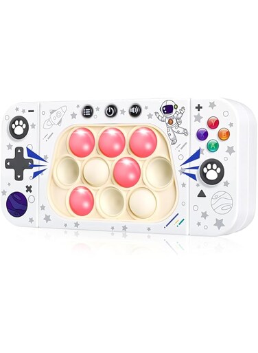 MAKINGTEC Baigine Pop Toys for Kids Adults, Electronic Fidget Light-up Sensory Games Travel Handheld Game Bubble Birthday Gifts for Age 8 9 10-12-18 Year Old Girl Boys (White)