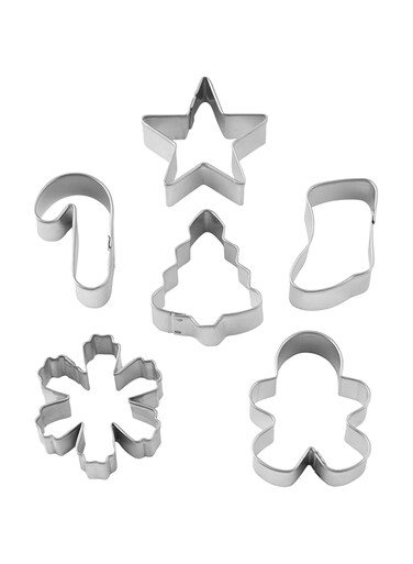 Wilton Mini Seasonal 6 Piece Cookie Cutter Set, Tinplate, Silver, 1.91 x 3.81 x 5.16 cm