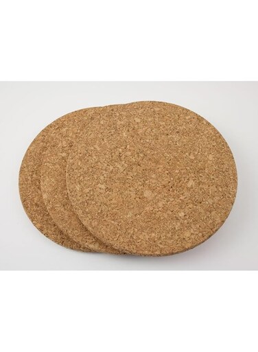 Khazna Cork Trivets for Dishes, Pots, Pans and Plants Diameter, Brown, 2 PCS