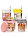 Pretocter 4 Pcs Overnight Oats Containers with Lids and Spoons 12 Oz Glass Mason Jars for Overnight Oats Jars Leak Proof Oatmeal Container Great for Cereal Fruit Milk Salad Yogurt Meal Prep-4 Color