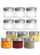 12 Pack Glass Regular Mouth Food Container Jars, 200ml Clear Glass Jars with Silver Metal Lids for Sealing, Canning Jars for Food Storage, Overnight Oats, Dry Food, Snacks, Candies, DIY Projects