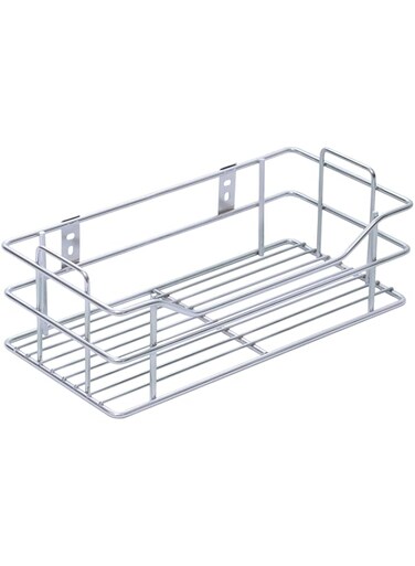 Sulfar Stainless Steel Multipurpose Kitchen Storage Rack/Wall Mount Hanging Stand Bedroom/Bathroom Shelf (Silver)