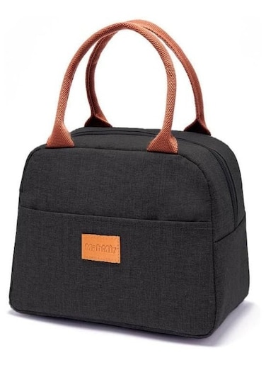 Insulated Lunch Bag for Men Women Kids with Strap Handles, Wide Open Easy to Clean Insulated Lunch Bag Box for Office Work School Picnic Travel, Leakproof Thermal Cooler Insulated Lunch Black