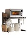 Metal Microwave Oven Rack Expandable Kitchen Utensils Tableware Storage,2 Tier Adjustable Microwave Oven Rack with 6 Hooks Chopping Block Frame Tool Holder Chopsticks Tube, Black