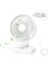 MERTTURM USB Desk Fan, Small Oscillating Table Fan for Bedroom with 4 Speeds, Ultra Quiet and LED Display, Rechargeable 4000mAh Battery Mini Table Fan with Hang Hook for Home Office, White