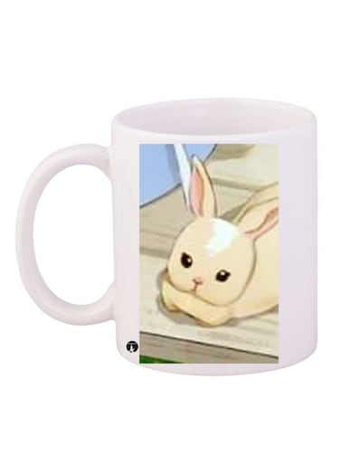 Bunny Rabbit Printed Coffee Mug White/Blue/Beige
