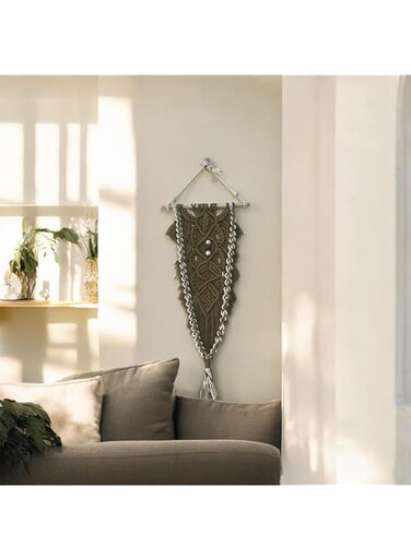 Handmade Macrame Wall Hanging &ndash; Boho Wall Decor with Intricate Knots, 30x64 cm