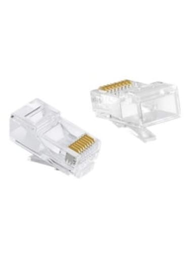 100-Piece Cat 6 RJ 45 Cable Connector Clear