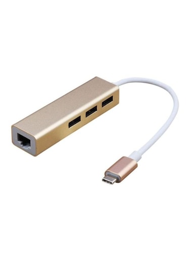 USB 3.0 Type C USB-C Multiple 3 Ports Hub With Ethernet Networks LAN Adapter for Macbook Pro