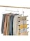 X spring Magic Pants Hangers, 2 Pcs Non Slip Stainless Steel Multi Functional 5 Layers Heavy Duty Trouser Organizer, Space Saving Pants Hangers for Clothes Scarves Ties Trousers (Black)