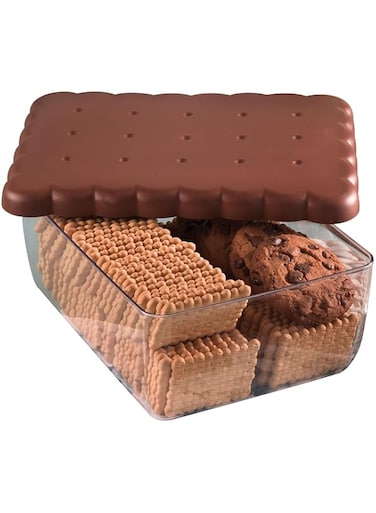 Snips 077120 Rectangular Biscuit Saver, Brown/Clear, Plastic