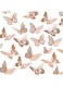 SAOROPEB 3D Butterfly Wall Decor, 48 Pcs 4 Styles 3 Sizes, Removable Metallic Wall Sticker Room Mural Decals for Kids Bedroom Nursery Classroom Party Decoration Wedding Decor DIY Gift (Rose Gold)