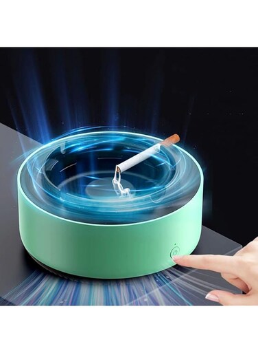 Xugenxes 2 in 1 Air Purifier Multifunctional Smokeless Ashtray Air Purifier (Green)