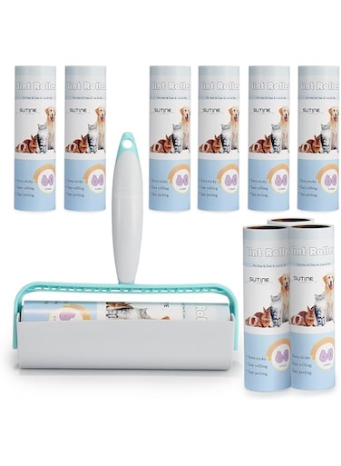 SUTINE Lint Rollers for Pet Hair Extra Sticky 600 Sheets/10 Refills, 6.3 Big Large Lint Roller Remover, Sticky Roller for Removing Lint Pet Hair Dust in Furniture/Clothes/Carpet/Car Seat,Blue