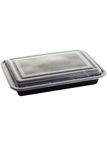 SNH Packing 24 pieces of Disposable Rectangle Microwave Container of 58 Oz with Lid