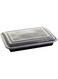 SNH Packing 24 pieces of Disposable Rectangle Microwave Container of 58 Oz with Lid