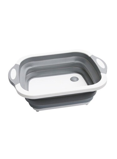 Functional Cutting Board And Folding Basket Grey/White 40x30x25cm