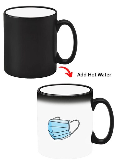 Color Changing Heat Sensitive Ceramic Mug, Image Revealed When HOT Liquid is Added! Mask