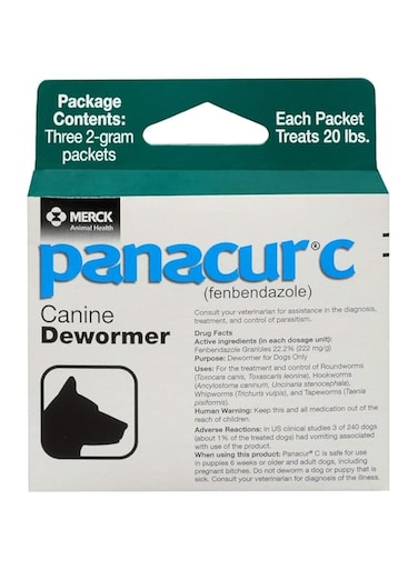 Panacur C Canine Dewormer (fenbendazole), 2 gram,White
