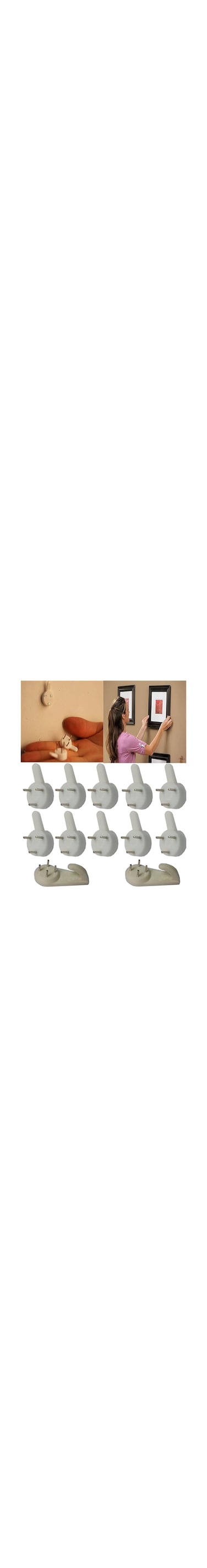 SinLoon（24 - Pack) Non-Trace Wall Picture Hook Frame Wedding Photos Mirror Wall Studs White, Large