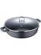 Bergner Classic Novum Shallow Pot With Lid 32X7.8Cm, Aluminum, Induction Bottom, Marble+ Non Stick Coating, Black