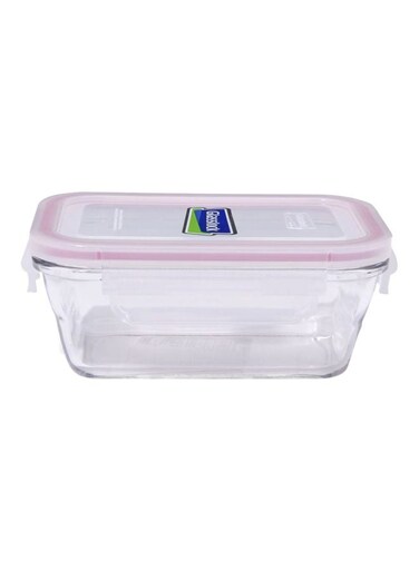 Stream Lined Food Container Clear/Pink 450ml