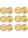 SKAVIJ Handmade Twisted Wire Mesh Napkin Rings Holders Decor Dinner Party Wedding Thanksgiving Christmas Gathering (Gold 6pcs)