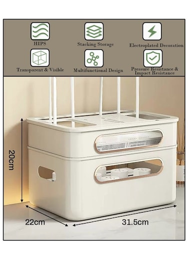 Router Shelf WiFi Router Storage Box Multi Layer Cable Storage Box Hidden Wire Protection Box(2-Tier)
