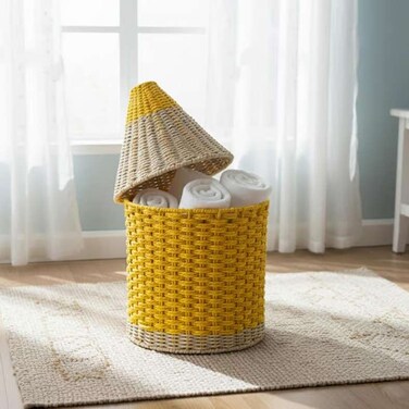 Home Crayon Rope Storage Basket - Yellow