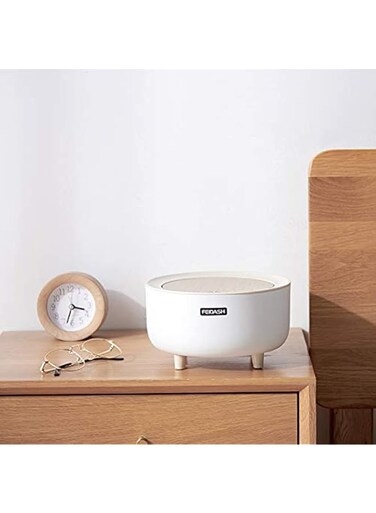 Fotrsta Mini Small Desktop Trash Can Home Plastic Desktop Garbage Basket Clean Workspace Storage Box Dustbin Office Supplies Dustbins Table Organizers and Storage for Desk (Oval)