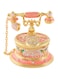 QIFU Hand Painted Telephone Pink Enameled Jewelry Trinket Box with Hinged Unique Gift for Home Decor