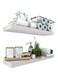 BPA Wood Floating Shelves Set of 2 - Rustic Floating Shelf 24 inch - Made in Europe - Wide Wooden Wall Shelves For Living Room Bedroom Kitchen Bathroom Farmhouse and more - White Color - 24" x 6.7