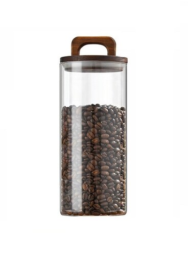 Lid Glass Coffee Jar Snack Storage Jar Circular Sealed Jar 10 x 10 x 20cm