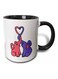 Cute Elephants Printed Mug Black/White/Pink