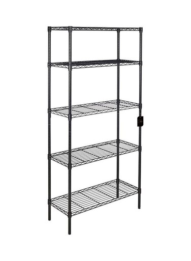 Adjustable 5 Wire Shelving Steel Storage Rack Black