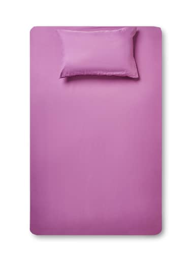 2- Piece Fitted Bedsheet Set Twin Size Microfiber Plum