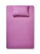2- Piece Fitted Bedsheet Set Twin Size Microfiber Plum