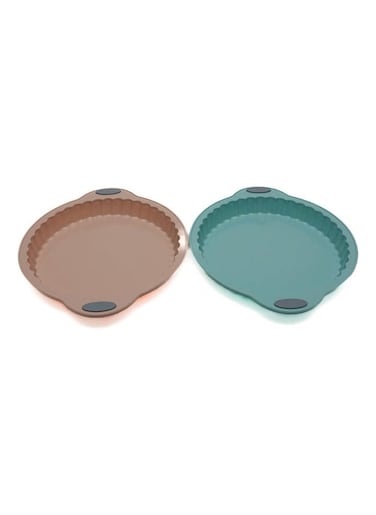 2 Pcs Round Silicone Fryer Basket Non Stick Fryer Liner For Household 24x24x4 Cm Multicolour