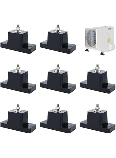 TERRIFI 8 Pack Air Conditioner Shock Pad, Rubber Vibration Isolator Anti-Vibration Air Conditioner Mounting Bracket Shock-Proof Pads